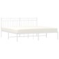vidaXL Bettgestell mit Kopfteil Metall Weiß 183x213 cm vidaXL Bettgestell mit Kopfteil Metall Weiß 183x213 cm