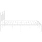 vidaXL Bettgestell mit Kopfteil Metall Weiß 183x213 cm vidaXL Bettgestell mit Kopfteil Metall Weiß 183x213 cm