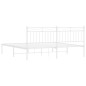 vidaXL Bettgestell mit Kopfteil Metall Weiß 183x213 cm vidaXL Bettgestell mit Kopfteil Metall Weiß 183x213 cm