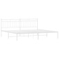 vidaXL Bettgestell mit Kopfteil Metall Weiß 200x200 cm vidaXL Bettgestell mit Kopfteil Metall Weiß 200x200 cm