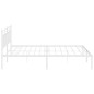 vidaXL Bettgestell mit Kopfteil Metall Weiß 200x200 cm vidaXL Bettgestell mit Kopfteil Metall Weiß 200x200 cm