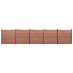 vidaXL Zaunelement-Set Braun 872x186 cm WPC