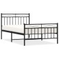vidaXL Bettgestell mit Kopf- und Fußteil Metall Schwarz 107x203 cm vidaXL Bettgestell mit Kopf- und Fußteil Metall Schwarz 107x203 cm