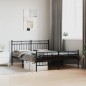 vidaXL Bettgestell mit Kopf- und Fußteil Metall Schwarz 150x200 cm vidaXL Bettgestell mit Kopf- und Fußteil Metall Schwarz 150x200 cm