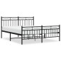 vidaXL Bettgestell mit Kopf- und Fußteil Metall Schwarz 150x200 cm vidaXL Bettgestell mit Kopf- und Fußteil Metall Schwarz 150x200 cm