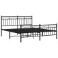 vidaXL Bettgestell mit Kopf- und Fußteil Metall Schwarz 150x200 cm vidaXL Bettgestell mit Kopf- und Fußteil Metall Schwarz 150x200 cm