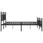 vidaXL Bettgestell mit Kopf- und Fußteil Metall Schwarz 150x200 cm vidaXL Bettgestell mit Kopf- und Fußteil Metall Schwarz 150x200 cm
