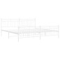 vidaXL Bettgestell mit Kopf- und Fußteil Metall Weiß 193x203 cm vidaXL Bettgestell mit Kopf- und Fußteil Metall Weiß 193x203 cm