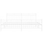 vidaXL Bettgestell mit Kopf- und Fußteil Metall Weiß 193x203 cm vidaXL Bettgestell mit Kopf- und Fußteil Metall Weiß 193x203 cm