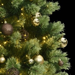 vidaXL Künstlicher Weihnachtsbaum Klappbar 300 LEDs & Kugeln 180 cm