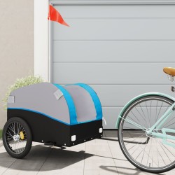 vidaXL Lastenanhänger für Fahrrad Schwarz und Blau 45 kg Eisen