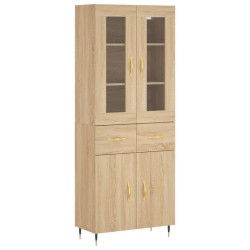 Highboard Sonoma-Eiche 69,5x34x180 cm Holzwerkstoff