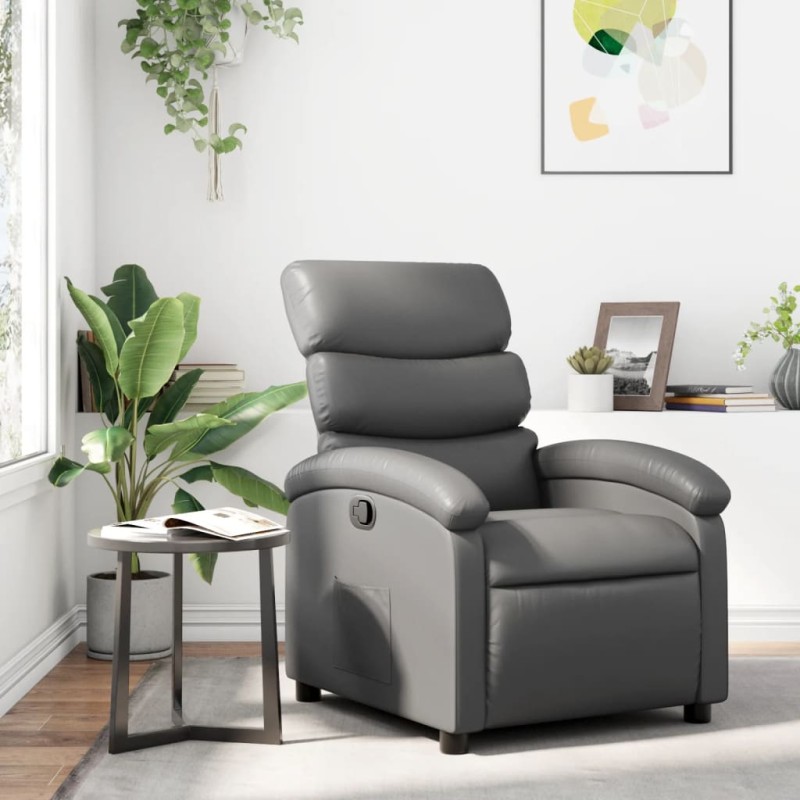vidaXL Relaxsessel Grau Kunstleder vidaXL Relaxsessel Grau Kunstleder