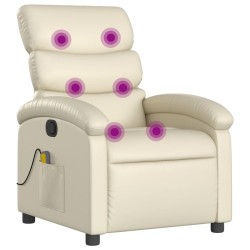 vidaXL Massagesessel Creme Kunstleder
