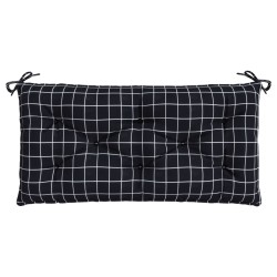 Gartenbank-Auflage Schwarz Karomuster 110x50x7 cm Stoff