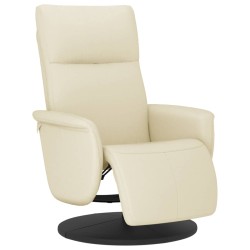 vidaXL Relaxsessel mit Fußteil Creme Kunstleder
