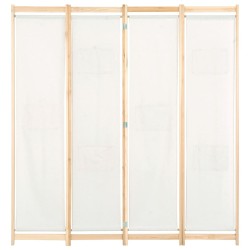 vidaXL 4-teiliger Raumteiler Cremeweiß 160 x 170 x 4 cm Stoff