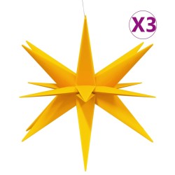 vidaXL LED-Weihnachtssterne 3 Stk. Faltbar Gelb 100 cm