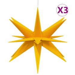 vidaXL LED-Weihnachtssterne 3 Stk. Faltbar Gelb 43 cm