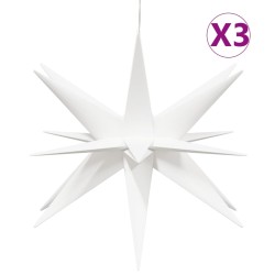 vidaXL LED-Weihnachtssterne 3 Stk. Faltbar Weiß 57 cm