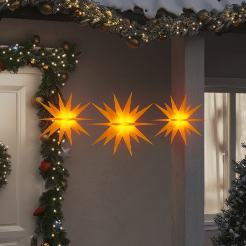 vidaXL LED-Weihnachtssterne 3 Stk. Faltbar Gelb vidaXL LED-Weihnachtssterne 3 Stk. Faltbar Gelb