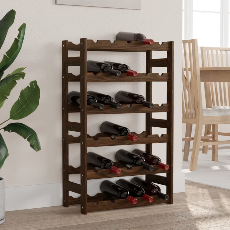 vidaXL Weinregal für 30 Flaschen Braun Massivholz Kiefer vidaXL Weinregal für 30 Flaschen Braun Massivholz Kiefer