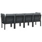 4-tlg. Garten-Lounge-Set Schwarz und Grau Poly Rattan 4-tlg. Garten-Lounge-Set Schwarz und Grau Poly Rattan