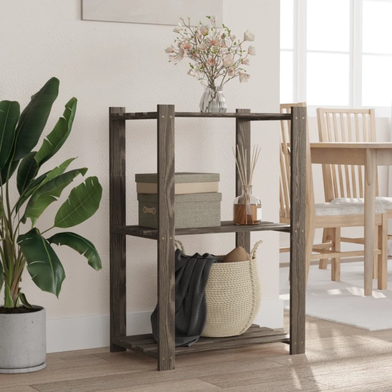 vidaXL Lagerregal mit 3 Böden Grau 60x38x90 cm Massivholz Kiefer vidaXL Lagerregal mit 3 Böden Grau 60x38x90 cm Massivholz Kiefer