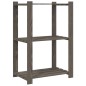 vidaXL Lagerregal mit 3 Böden Grau 60x38x90 cm Massivholz Kiefer vidaXL Lagerregal mit 3 Böden Grau 60x38x90 cm Massivholz Kiefer