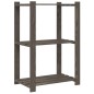 vidaXL Lagerregal mit 3 Böden Grau 60x38x90 cm Massivholz Kiefer vidaXL Lagerregal mit 3 Böden Grau 60x38x90 cm Massivholz Kiefer