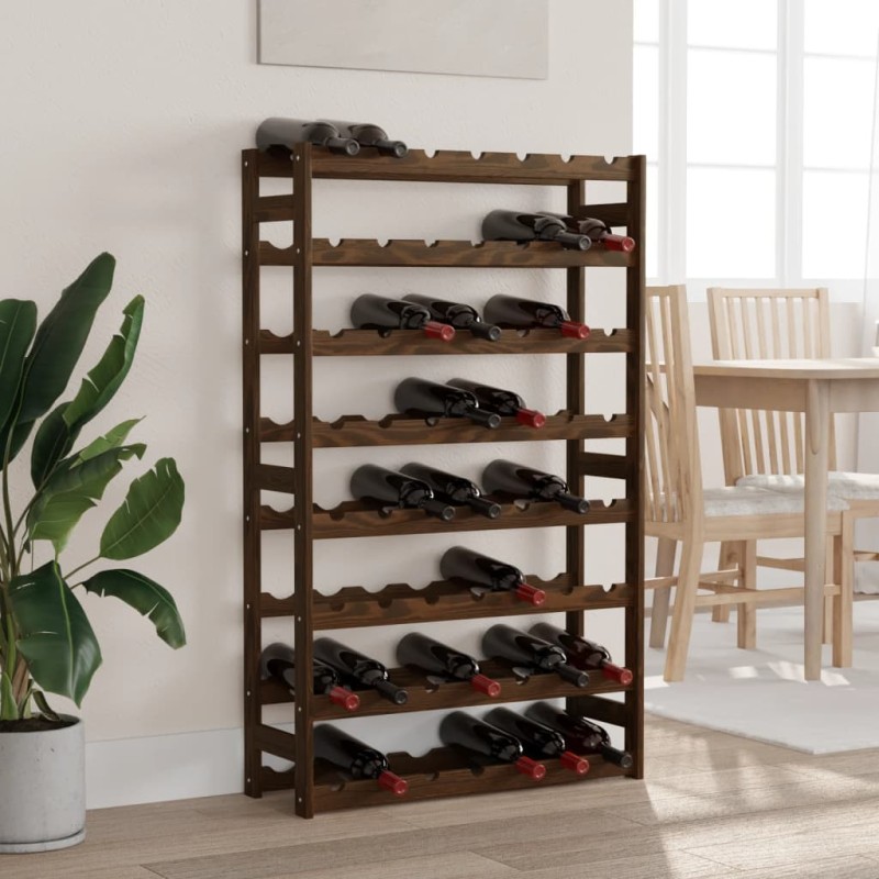 vidaXL Weinregal für 56 Flaschen Braun Massivholz Kiefer vidaXL Weinregal für 56 Flaschen Braun Massivholz Kiefer