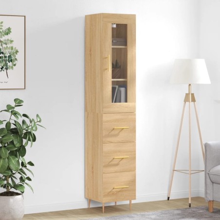 vidaXL Highboard Sonoma-Eiche 34,5x34x180 cm Holzwerkstoff