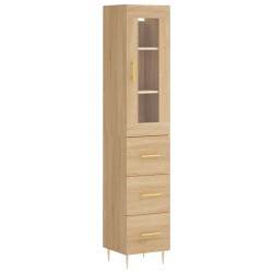 vidaXL Highboard Sonoma-Eiche 34,5x34x180 cm Holzwerkstoff