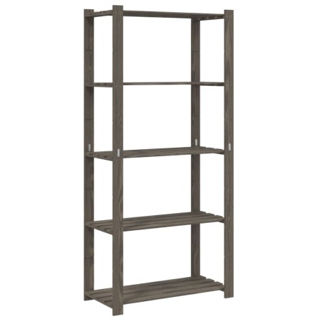 vidaXL Lagerregal mit 5 Böden Grau 80x38x170 cm Massivholz Kiefer