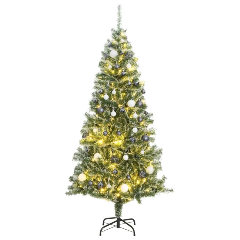 vidaXL Künstlicher Weihnachtsbaum 300 LEDs & Kugeln Beschneit 180 cm vidaXL Künstlicher Weihnachtsbaum 300 LEDs & Kugeln Beschneit 180 cm
