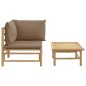 2-tlg. Garten-Lounge-Set mit Taupe Kissen Bambus 2-tlg. Garten-Lounge-Set mit Taupe Kissen Bambus