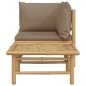 2-tlg. Garten-Lounge-Set mit Taupe Kissen Bambus 2-tlg. Garten-Lounge-Set mit Taupe Kissen Bambus
