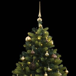 vidaXL Künstlicher Weihnachtsbaum Klappbar 300 LEDs & Kugeln 180 cm