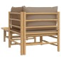 2-tlg. Garten-Lounge-Set mit Taupe Kissen Bambus 2-tlg. Garten-Lounge-Set mit Taupe Kissen Bambus