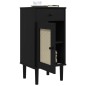 vidaXL Nachttisch SENJA Rattan-Look Schwarz 40x35x80 Massivholz Kiefer vidaXL Nachttisch SENJA Rattan-Look Schwarz 40x35x80 Massivholz Kiefer
