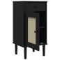 vidaXL Nachttisch SENJA Rattan-Look Schwarz 40x35x80 Massivholz Kiefer vidaXL Nachttisch SENJA Rattan-Look Schwarz 40x35x80 Massivholz Kiefer