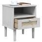 vidaXL Nachttisch SENJA Rattan-Look Weiß 40x35x48 cm Massivholz Kiefer vidaXL Nachttisch SENJA Rattan-Look Weiß 40x35x48 cm Massivholz Kiefer