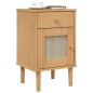 vidaXL Nachttisch SENJA Rattan-Look Braun 40x35x65cm Massivholz Kiefer vidaXL Nachttisch SENJA Rattan-Look Braun 40x35x65cm Massivholz Kiefer