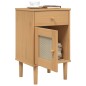 vidaXL Nachttisch SENJA Rattan-Look Braun 40x35x65cm Massivholz Kiefer vidaXL Nachttisch SENJA Rattan-Look Braun 40x35x65cm Massivholz Kiefer
