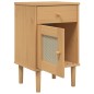 vidaXL Nachttisch SENJA Rattan-Look Braun 40x35x65cm Massivholz Kiefer vidaXL Nachttisch SENJA Rattan-Look Braun 40x35x65cm Massivholz Kiefer