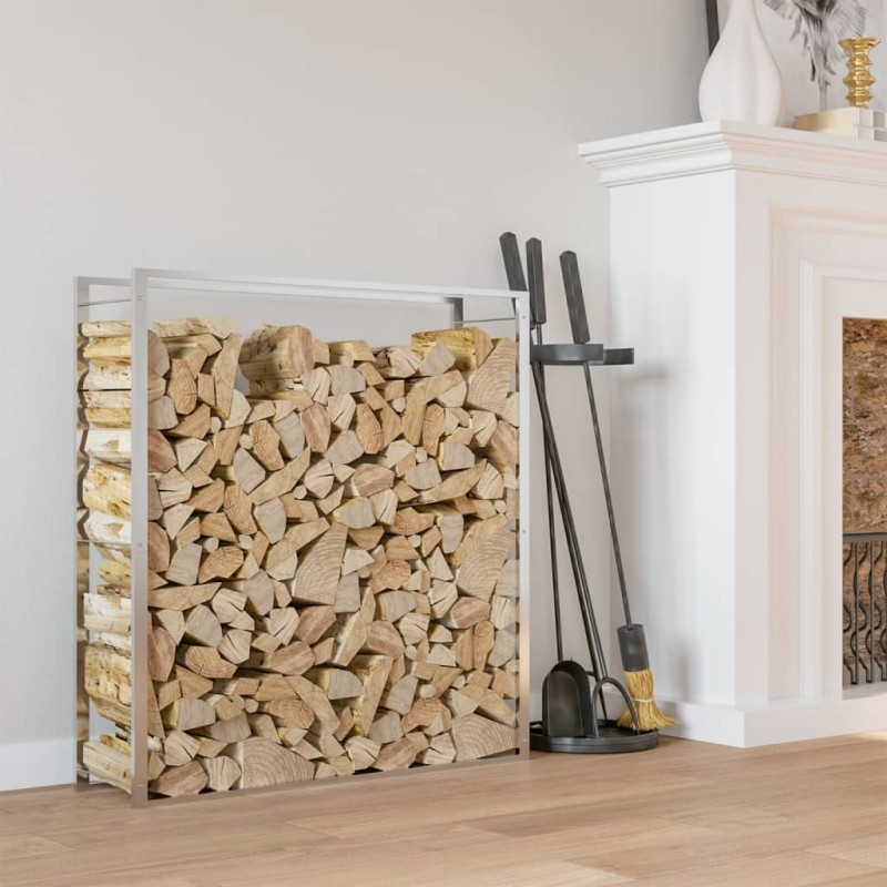 vidaXL Brennholzregal 110x28x116 cm Edelstahl vidaXL Brennholzregal 110x28x116 cm Edelstahl