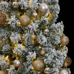 vidaXL Künstlicher Weihnachtsbaum Klappbar 300 LEDs & Kugeln 210 cm