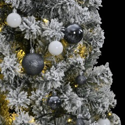 vidaXL Künstlicher Weihnachtsbaum Klappbar 300 LEDs & Kugeln 210 cm