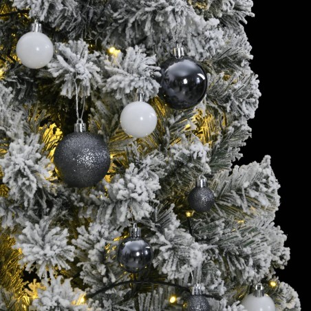 vidaXL Künstlicher Weihnachtsbaum Klappbar 300 LEDs & Kugeln 210 cm