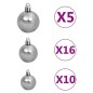 vidaXL Künstlicher Weihnachtsbaum Klappbar 300 LEDs & Kugeln 210 cm vidaXL Künstlicher Weihnachtsbaum Klappbar 300 LEDs & Kugeln 210 cm